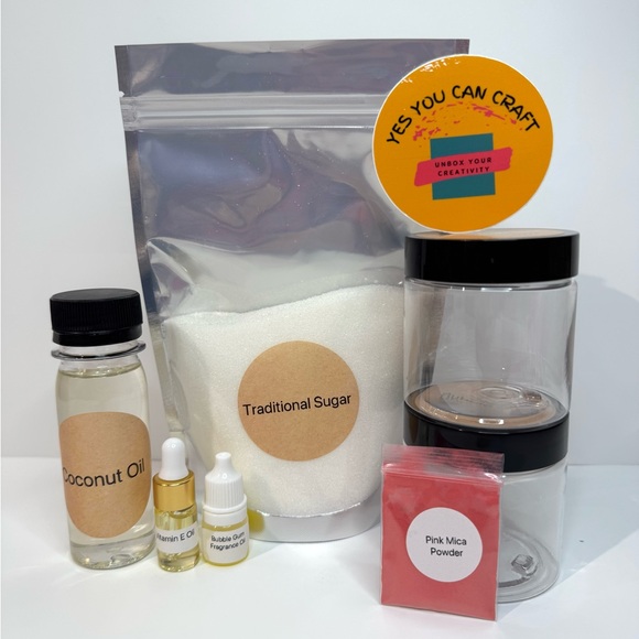 DIY Sugar Scrub Making Kit- Bubble Gum Scent - Picture 2 of 3